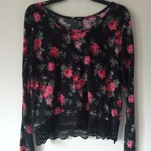 Black floral long sleeve